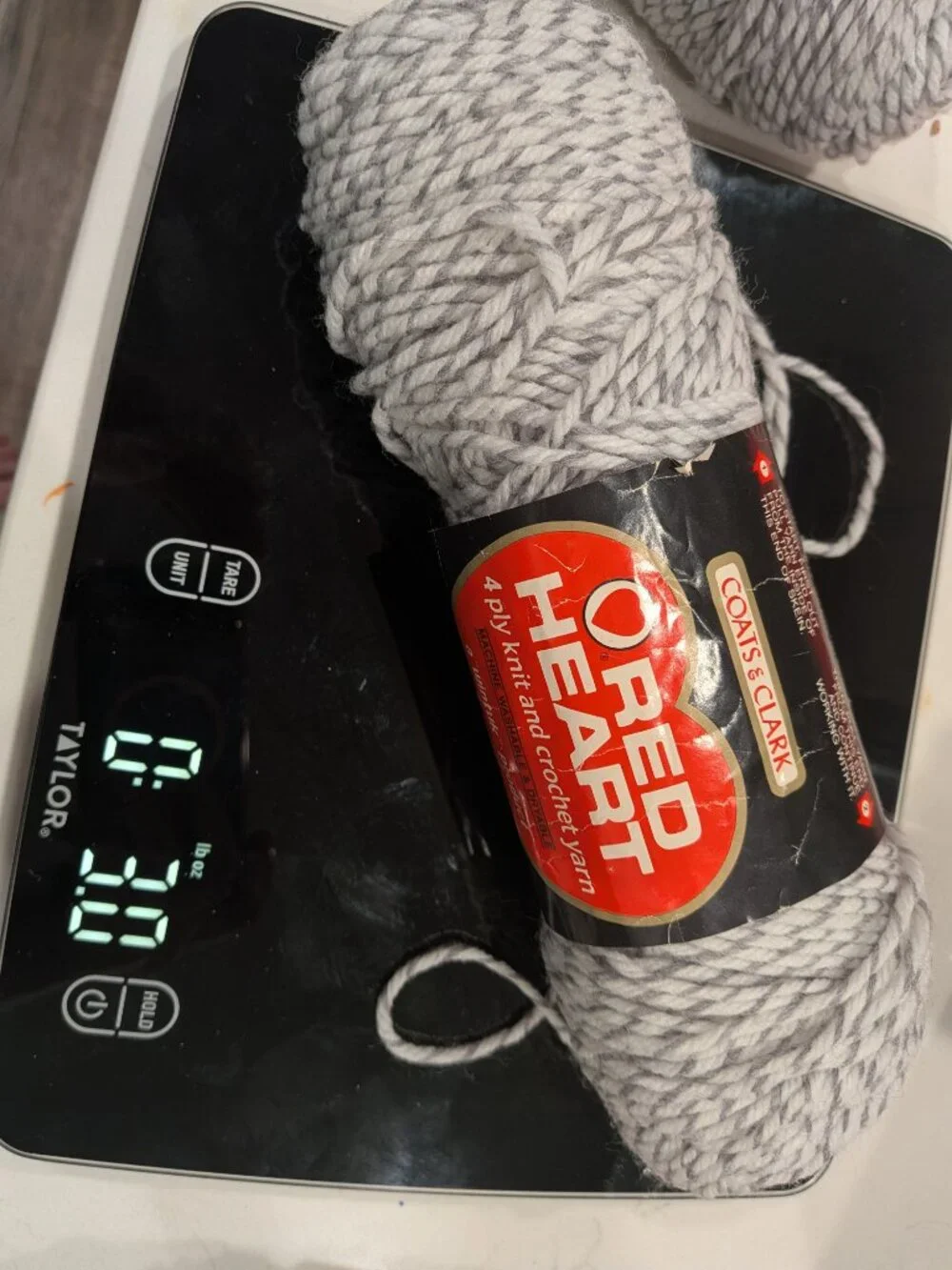 Vintage Red Heart Wintuk Ragg Gray Marled 4 Ply Yarn Lot of 3 Dye Lot 1088